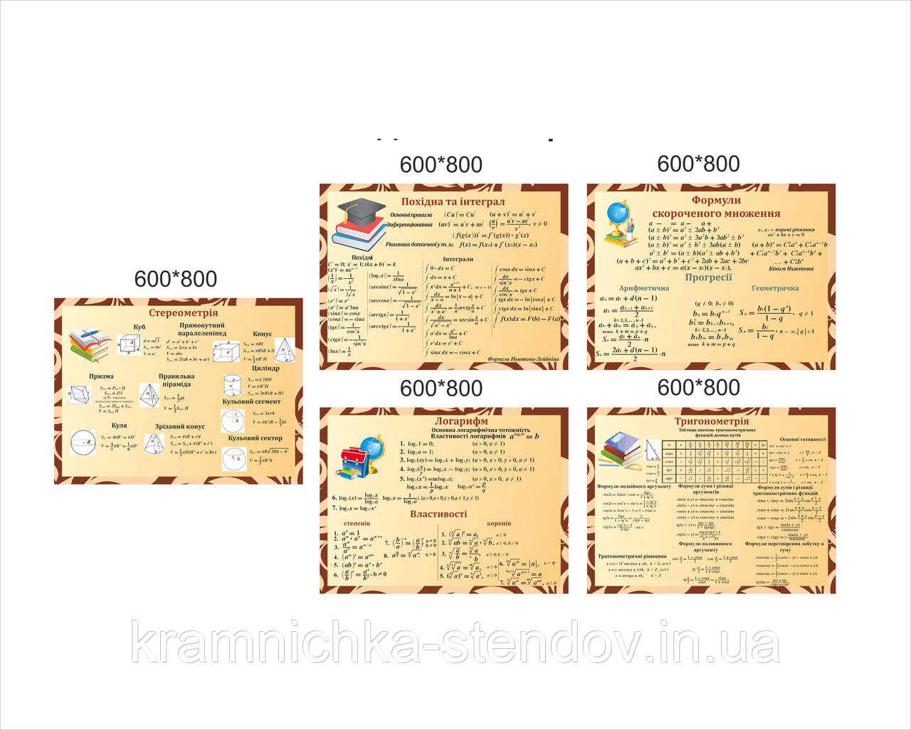 Набір стендів для кабінету математики 