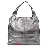 Женская кожаная сумка Mesho никель