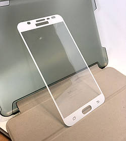 Захисне скло протиударне Samsung j7 Prime, G610F 3D White біле
