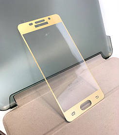 Samsung A3 2016, A310 захисне скло на телефон протиударне 3D Gold золоте