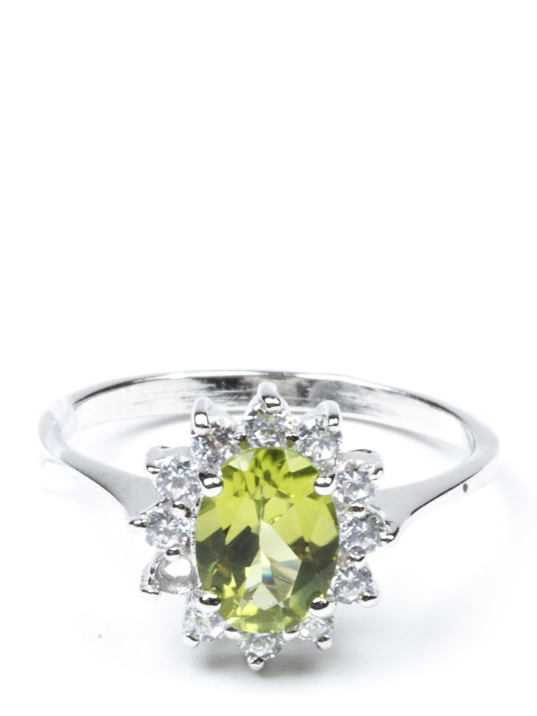 Каблучка срібна з хризолітом FS-006, фото 1