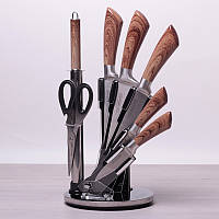 Набір ножів + підніжки + пакет на підставці 8 предметів Kamille 5048