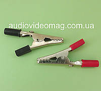 Зажим крокодил, 3А, тестерный, длина - 55 мм, цена за пару