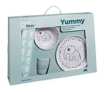 Посуд дитячий у наборі Yummy Dots синій