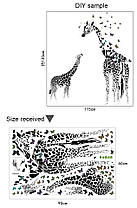 Наклейка на стіну, наклейка квітка, наклейки на шафу "два жирафа" 1м30 см*1 м*15 см (лист 60*90см), фото 2