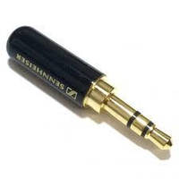 Штекер стерео  (3 pin) 3.5 jack, Sennheiser (с фиксатором для кабеля) (BLACK)