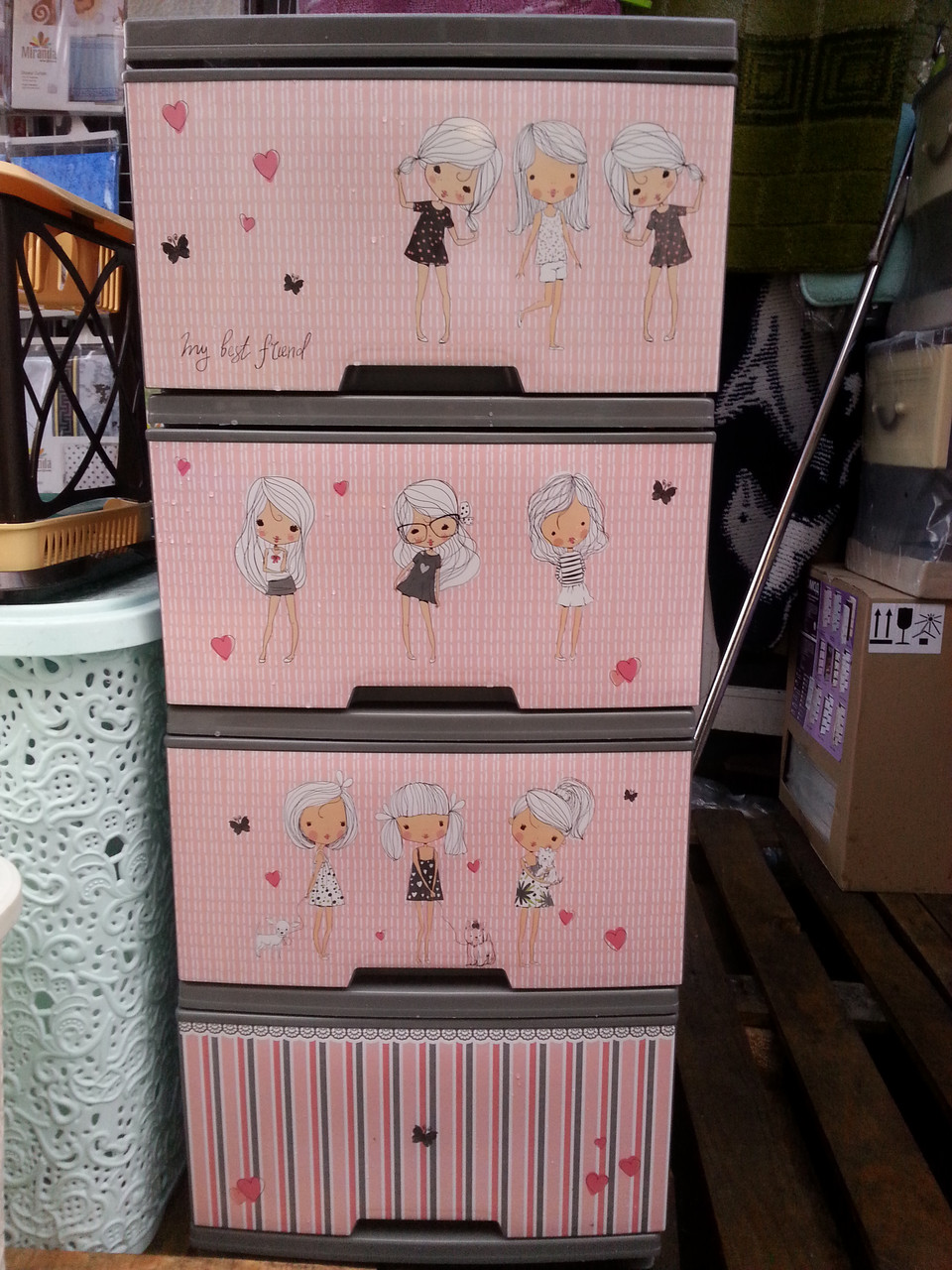 Комод "дівчатки" Алеана, купити пластиковий комод, ящик для іграшок, фото 1