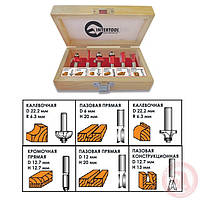 Набір фрез по дереву 6 одиниць INTERTOOL (HT-0072)