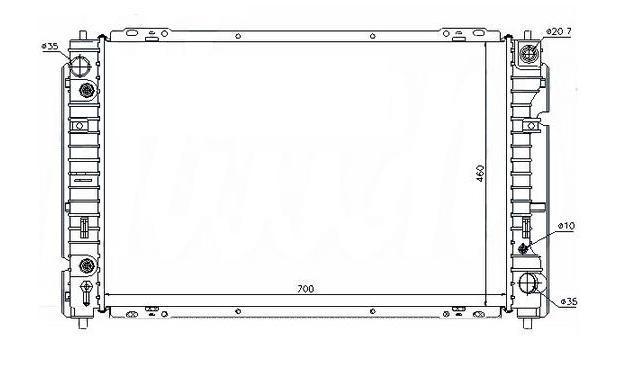 Радіатор основний Ford Transit 2.4D 2000-2006 -AC 620x389x26