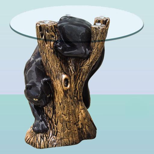 Журнальний скляний стіл, оригінальний кавовий столик Пума (М)