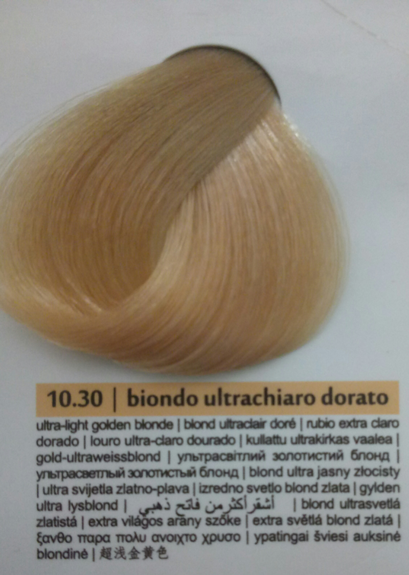 Фарба для волосся Brelil Prestige Ультрасвітлий-Золотистий Блонд 10.30 100 мл, фото 1