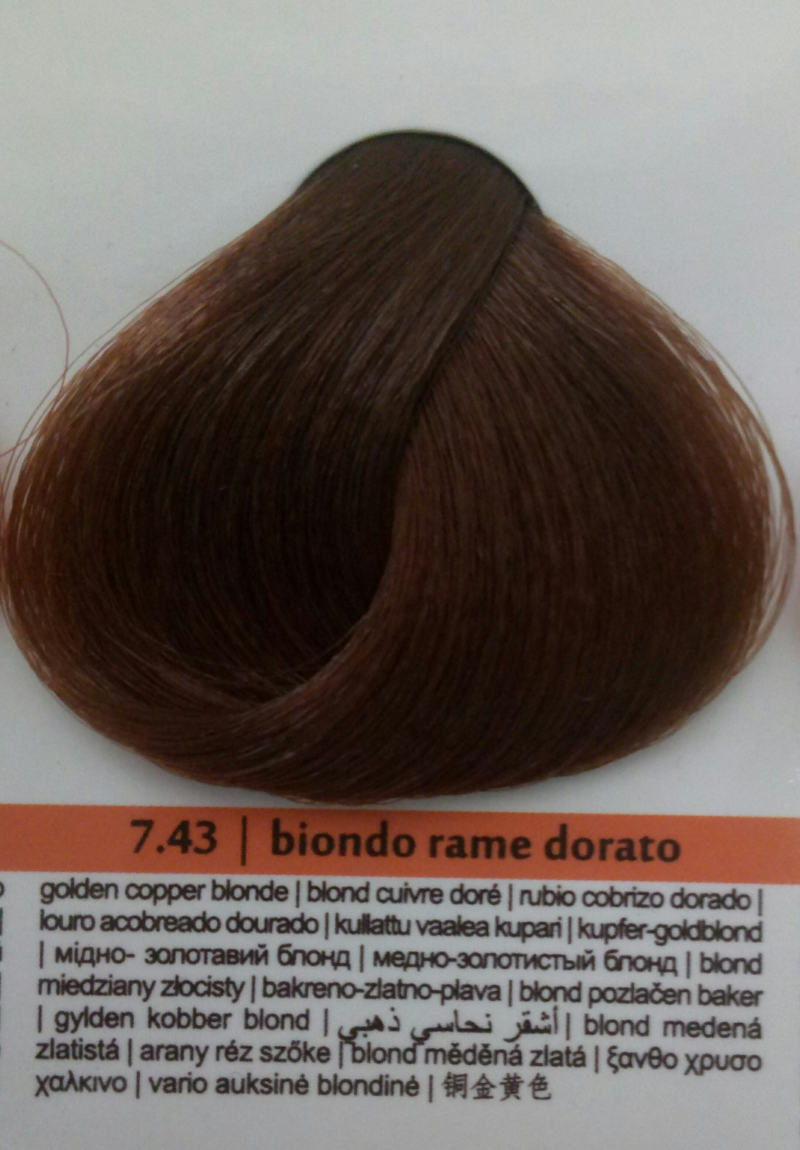 Фарба для волосся Brelil Prestige Мідно-Золотистий Блонд 7.43 100 мл, фото 1