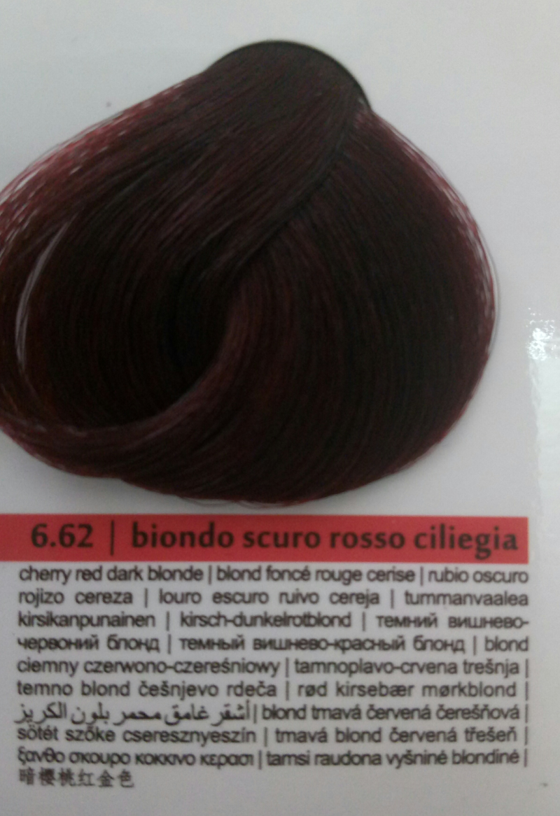 Фарба для волосся Brelil Prestige Темний Вишнево-Червоний Блонд 6.62 100 мл, фото 1