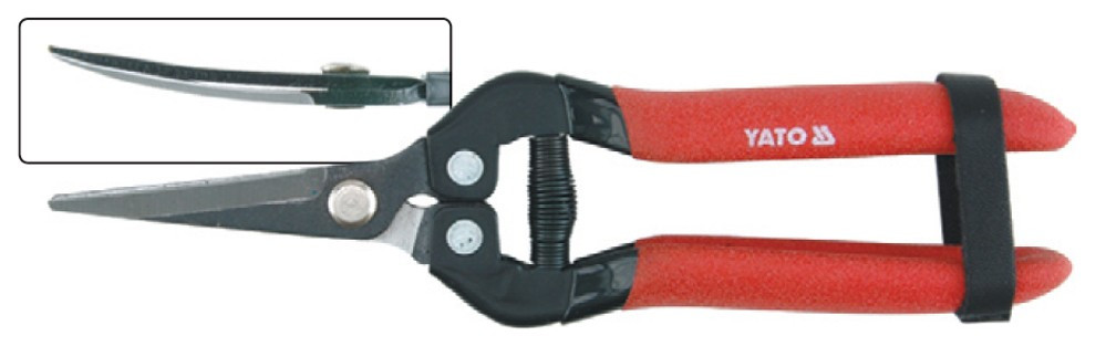 Секатор квітковий вигнутий 190 мм YATO YT-8817