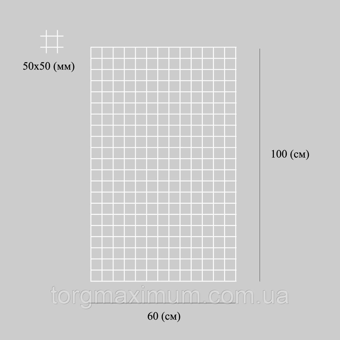 Сітка торгова 60 х 100 (см) яч 50 х 50 (мм) біла, фото 1