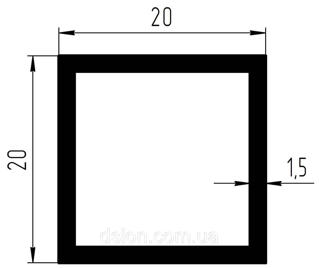 Квадратная алюминиевая труба 20*20*1,5 мм - фото 2 - id-p18064341