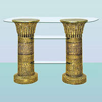 Журнальный стеклянный стол, высокий кофейный столик Полка египетская