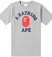 Сіра футболка з принтом a bathing ape