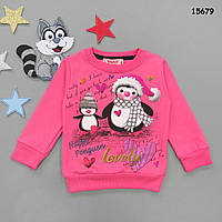 Утеплена кофта "Пінгвіни" для дівчинки. 6-12 міс; 1-2; 2-3 роки