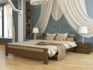 Двоспальне ліжко Афіна з натурального дерева