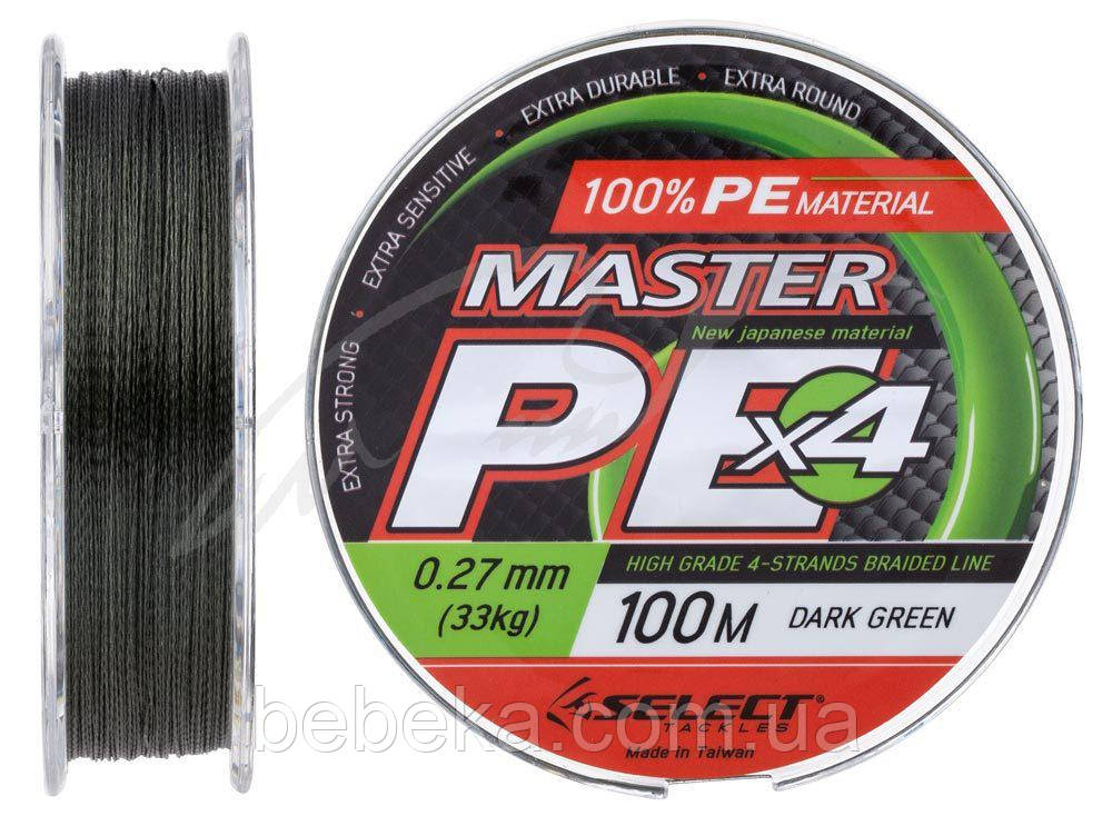 Шнур Select Master PE 100m 0.27 мм 33кг темн.-зел. (1870.15.96), фото 1