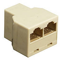 RJ45 LAN перехідник 1 гніздо - 2 гнізда (8р8с), фото 1