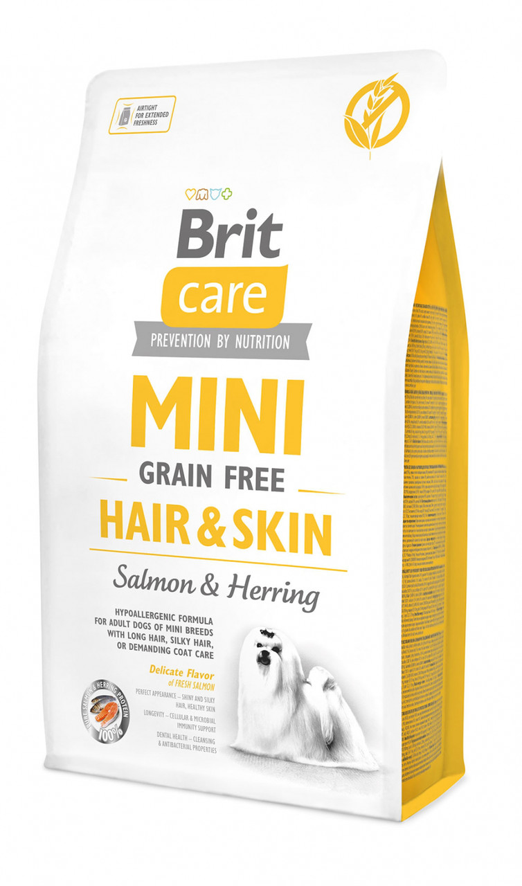 Brit Care (Брит кеа) Mini Grain Free Hair&Skin беззерновой корм для дорослих собак маленьких порід, 2 кг