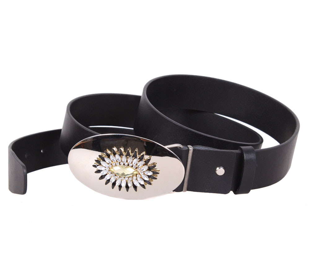 Жіночий ремінь з натуральної шкіри QS2203-3 чорний, фото 1