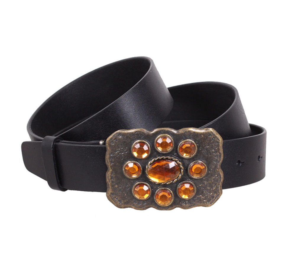 Жіночий ремінь з натуральної шкіри QS2203-12 чорний, фото 1