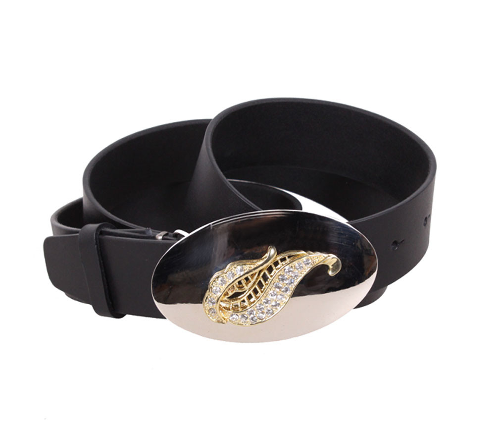 Жіночий ремінь з натуральної шкіри QS2203-13 чорний, фото 1