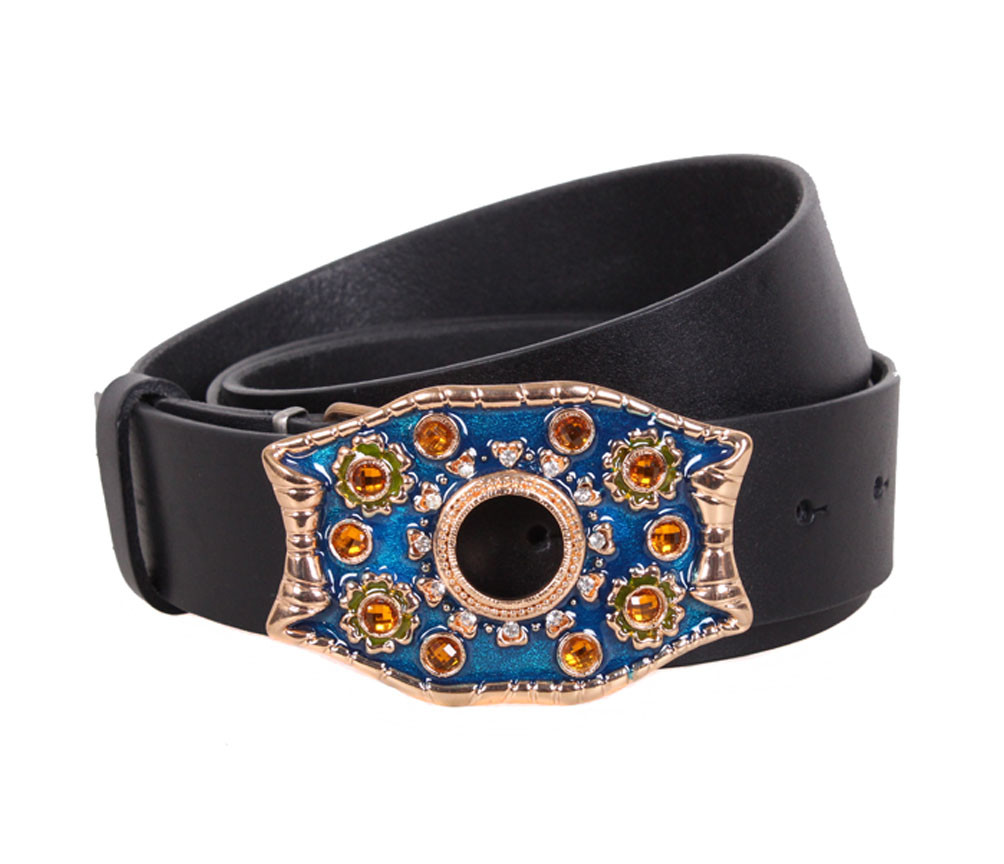 Жіночий ремінь з натуральної шкіри QS2203-39 чорний, фото 1