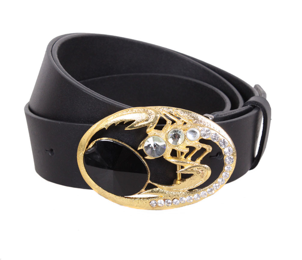 Жіночий ремінь з натуральної шкіри QS2203-60 чорний, фото 1