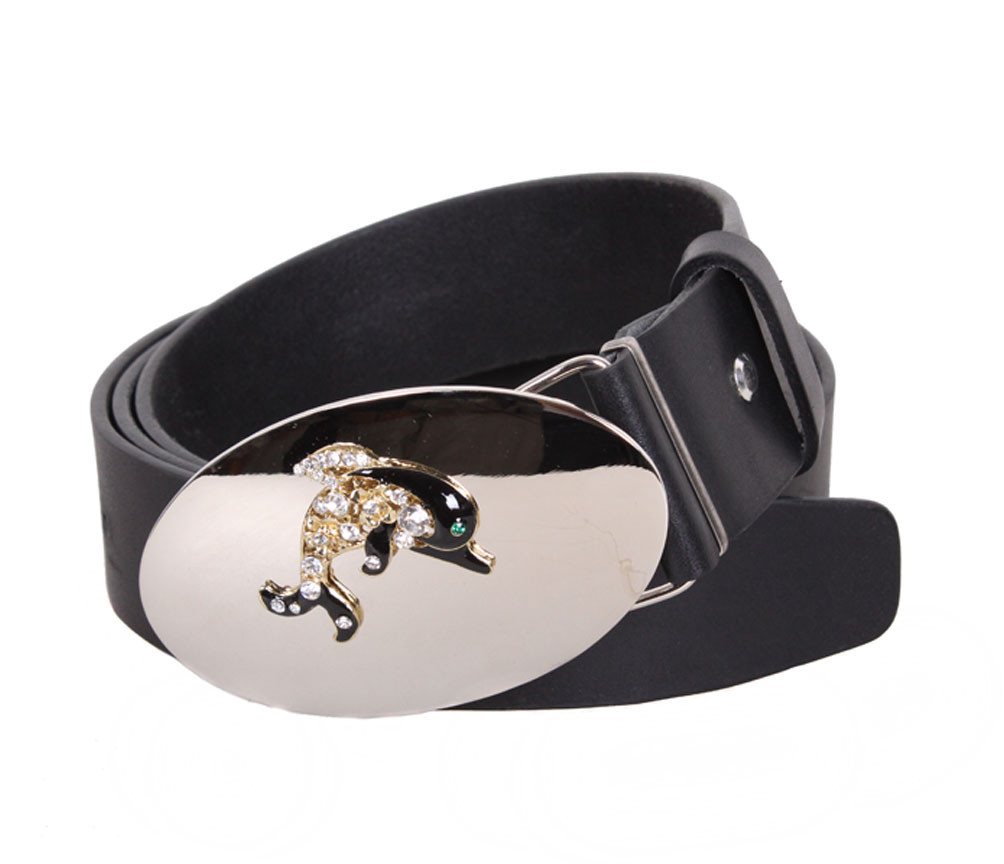 Жіночий ремінь з натуральної шкіри QS2203-66чорний, фото 1