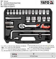 Набір торцевих головок 1/2" М10-32 25 штук YATO YT-38741