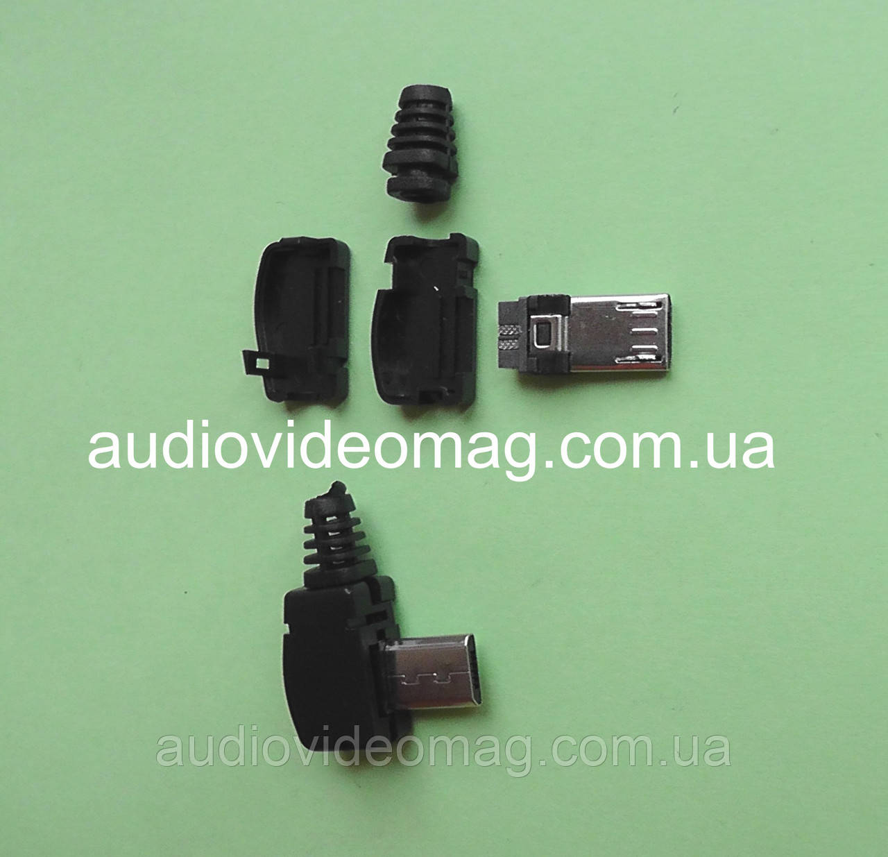 Штекер microUSB 5 pin кутовий, розбірний