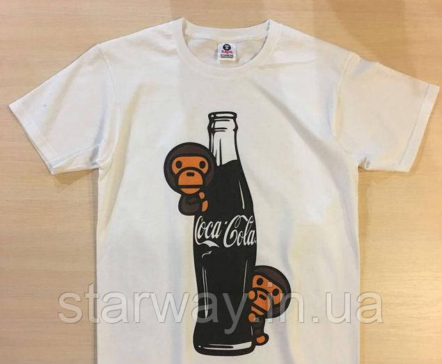 Біла футболка a bathing ape | bape coca cola logo