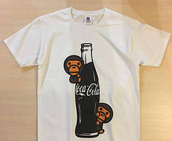 Біла футболка a bathing ape | bape coca cola logo