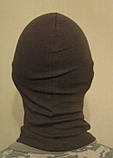 Балаклава Шапка-маска з бавовняного трикотажу зелена олива, фото 3