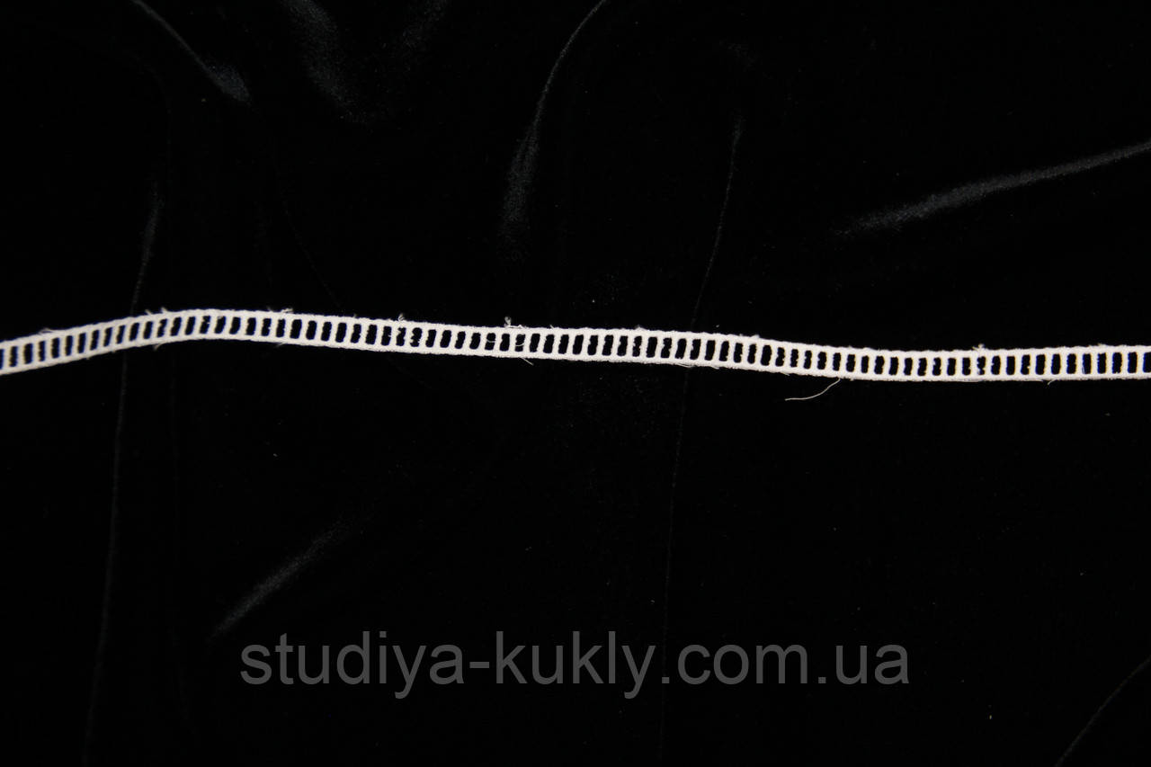 Мереживо Австрія, біле, об'ємне. Бавовна. №212, ширина 7мм, фото 1