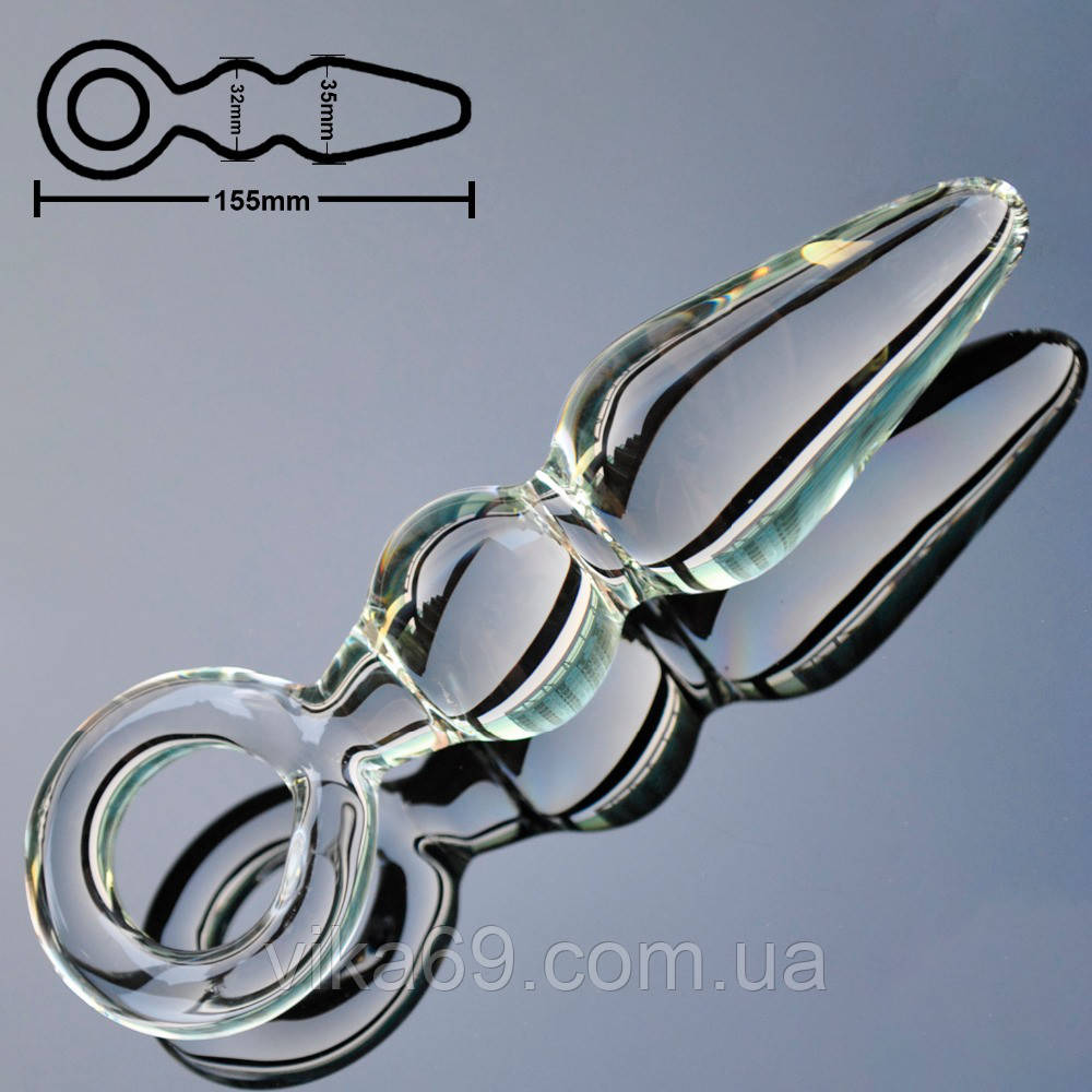 Скляний анальний корок. Прозора, фото 1