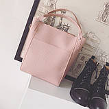 Жіноча сумка набір 4в1 + маленька сумочка і косметичка зелений, фото 3