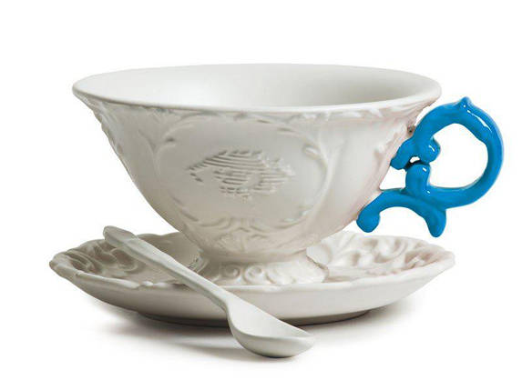 Чашка чаю з чашею та ложкою I-Tea блакитний, фото 1
