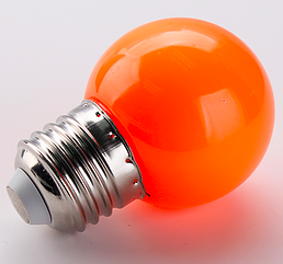 Лампочка світлодіодна жовтогаряча E27 1,2 Вт, G45-шар