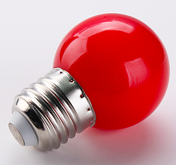 Лампочка світлодіодна червона E27 1,2Вт, G45-шар