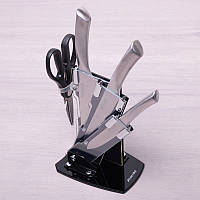 Набір ножів + ножиці + підставці 5 предметів Kamille 5137