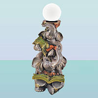 Декоративный светильник-скульптура Денежные слоны. Напольный торшер для дома