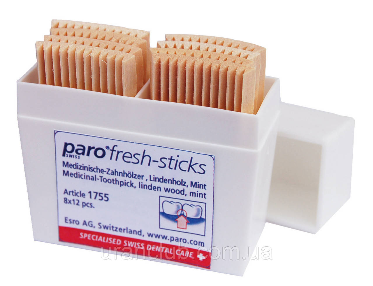 Paro FRESH-STICKS Медицинские зубочистки, среднего размера, с мятным вкусом, 96 шт./уп. - фото 2 - id-p46716316