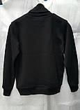 Чорний шкільний светр на байці для хлопчика 134,140,146,152 зросту, фото 3