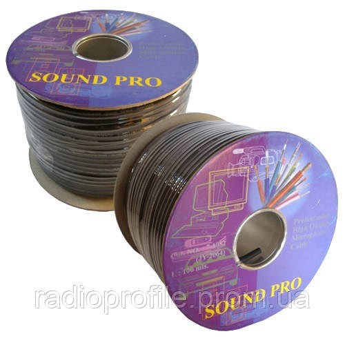 Кабель микрофонный "Sound Pro" 1жила, медный, диам.-5,8мм, чёрный, 100м (JY-2064) - фото 3 - id-p634442534