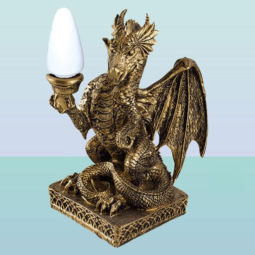 Декоративний світильник скульптура Дракон (М). Підлоговий торшер для дому